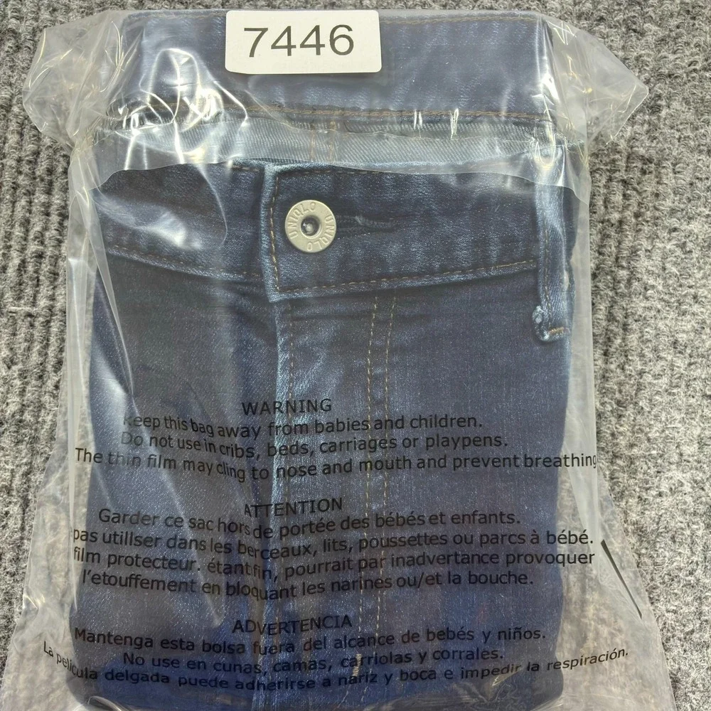 Uniqlo Mens Jeans Size 34x34 Dark Wash Denim Cotton Stretch Low Rise Casual